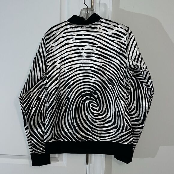 Jordan Butterfly Thumb Finger print Jumpman Black White Zipper Varsity Jacket M - Picture 7 of 13